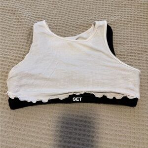 SET Active White and Black Sports Bra